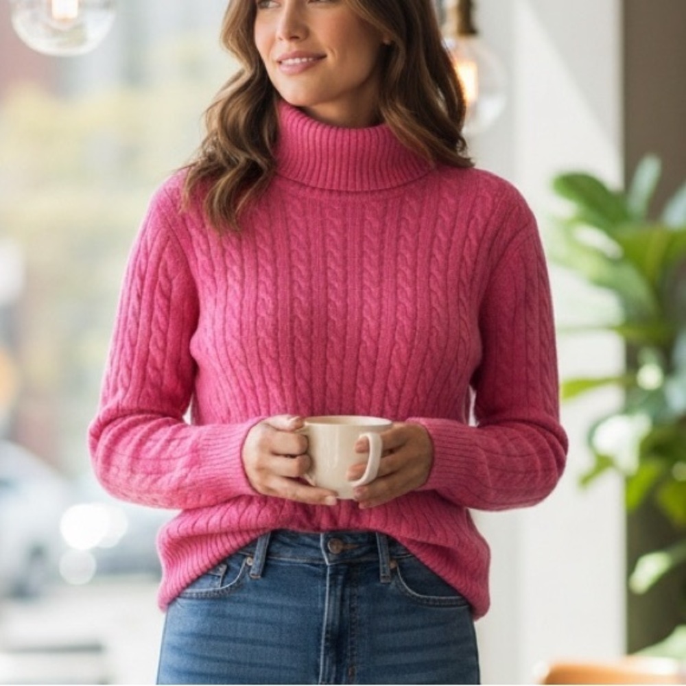 Charter club 2 ply cashmere  cable  knit  sweater in size M/L